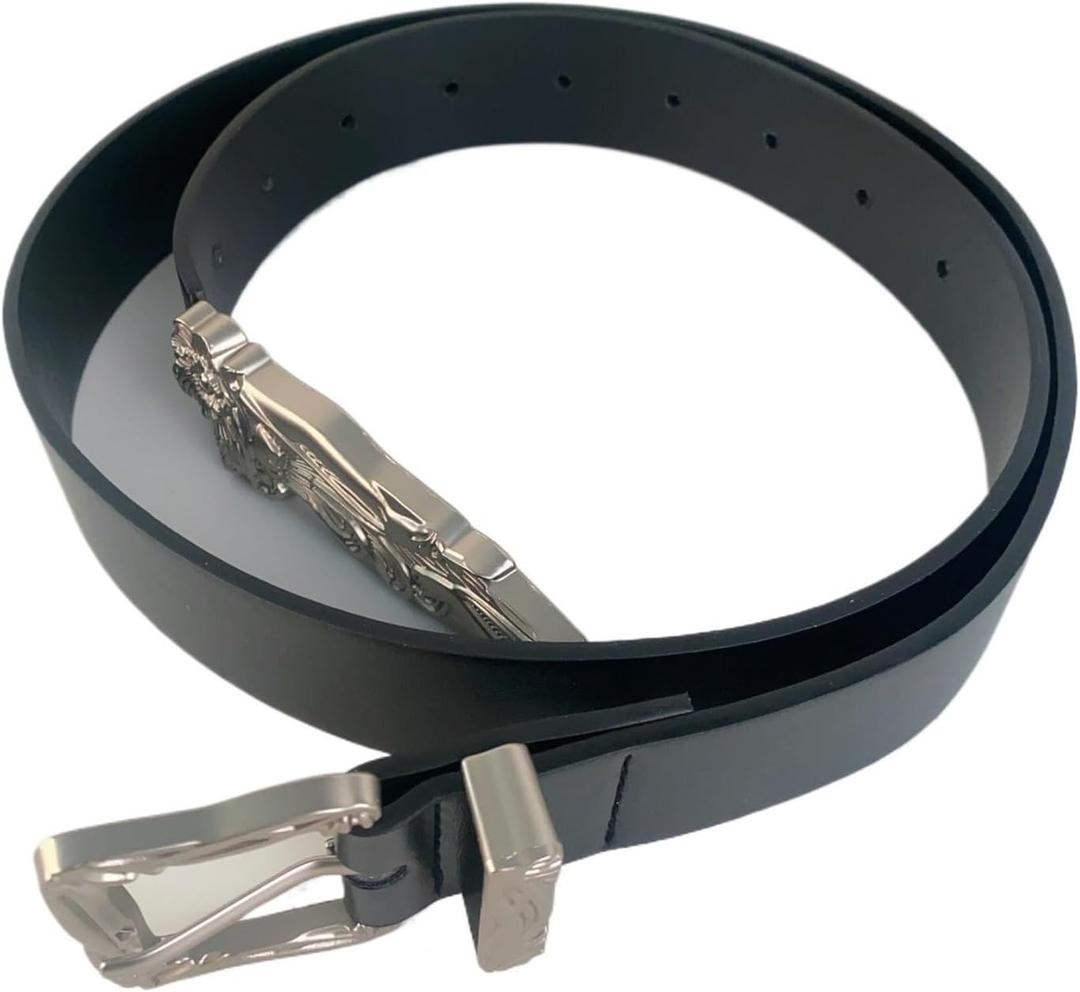 Black Design Niche Temperament Personality Women's Belt Accessories Decoration Dress Jeans Belt (105cm)