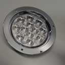 TMH 4 Pcs 4 Inch Clear Lens Amber 12 LED Round Trailer Tail Lights with Chrome Bezel Flush Mount for Heavy Duty Truck Cabin Lorry Bus RV Tow Flatbed Camper 12V DC GAC12