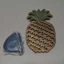 Cast Iron Trivets for Hot Dishes, Pineapple-Shaped Metal Trivets for Kitchen and Dining Protection, Decorative Tirvets with Pinch Mitts, Rubber Pegs