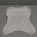 WONDERfoam Thick Padded Ergonomic Bath Pillow for Tub, Bathtub Headrest Neck and Back Support, Strong Suction Cups, Machine Washable Breathable Mesh Quick Dry Pillows, Luxury Spa Accessories, White (17.25" x 16.5")
