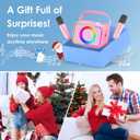 Karaoke Machine,Portable Bluetooth Speaker with 2 Wireless Microphone for Adults & Kids with LED Lights, Karaoke Microphone with PA System Supports USB/TF/AUX,Gift for Party (Pink)