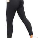 SUUKSESS Women Scrunch Butt Lifting Seamless Leggings Booty High Waisted Workout Yoga Pants, Black, Size L