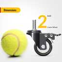 HOLKIE Caster Wheels with No Brake Casters Set of 4, Threaded Stem 3/8" -16 x 1 (Diameter 3/8", Length 1") Swivel Set of 4 Heavy Duty Castors Black (with Brake-12 Pack, 2inch)