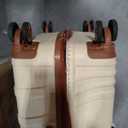 Luggage Sets 5 Piece with Spinner Wheels, Lightweight Hardshell Suitcases Set with Lock for Men and Women, Carry on Luggage Travel Set with Durable ABS Hard Case (Beige)