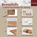 Charcuterie Board Set - Marble & Acacia Wood Cheese Board and Serving Board Platter, Charcuterie Boards Gift Set for Hosting, Wedding and Housewarming, Bridal Shower Marble Serving Tray