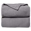 lulumoon Muslin Blankets for Adults 55”x75” - Kids Couch Throw Blanket for Boys - Light Weighted Organic Muslin Quilt for Sofa and Bed (Gray)
