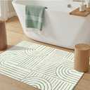 DCX Abstract Machine Washable 3x5 Rug, Sage Green Modern Accent Rug for Living Room, Soft Low Pile Non Slip Carpet, Kid & Pet Friendly Stain Resistant Rug for Bedroom Dining Room Office