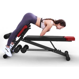 Finer Form Multi-Functional Weight Bench for Full All-in-One Body Workout  Versatile Adjustable Workout Bench for Home Gym. Fitness equipment perfect for Back HyperExtension, Bench Press, Roman Chair Exercise, Sit up. Adjusts to Decline or Flat Bench.