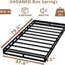 SHOANED Twin XL Metal Box Springs - 5 Inch Low Profile Heavy Duty Black Basics Bed Base Non Slip Box Spring Mattress Foundation, Easy Assembly, No Noise