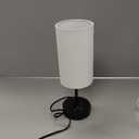 AKASUKI Table Lamp for Bedroom, 3 Way Dimmable Touch Lamp with Dual Charging Station, Small Bedside Lamps for Night Stands, Living Room, Office(LED Bulb Included) (14.25 in, White Shade-Black Base)