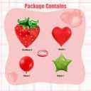 8 PCS 4D Giant Strawberry Balloons 29 Berry Balloons Set with Latex and Red Heart Foil | Sweet Cute Berry First Birthday Party Decorations Supplies