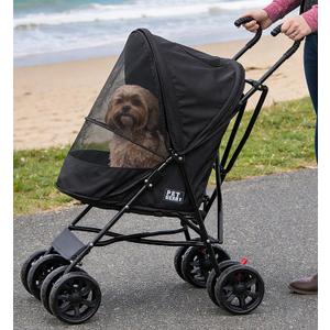 Pet Gear Travel Lite Plus Stroller, Compact, Easy Fold, No Assembly Required, Large Wheels for Cats and Dogs up to 15 pounds, Dark Charcoal