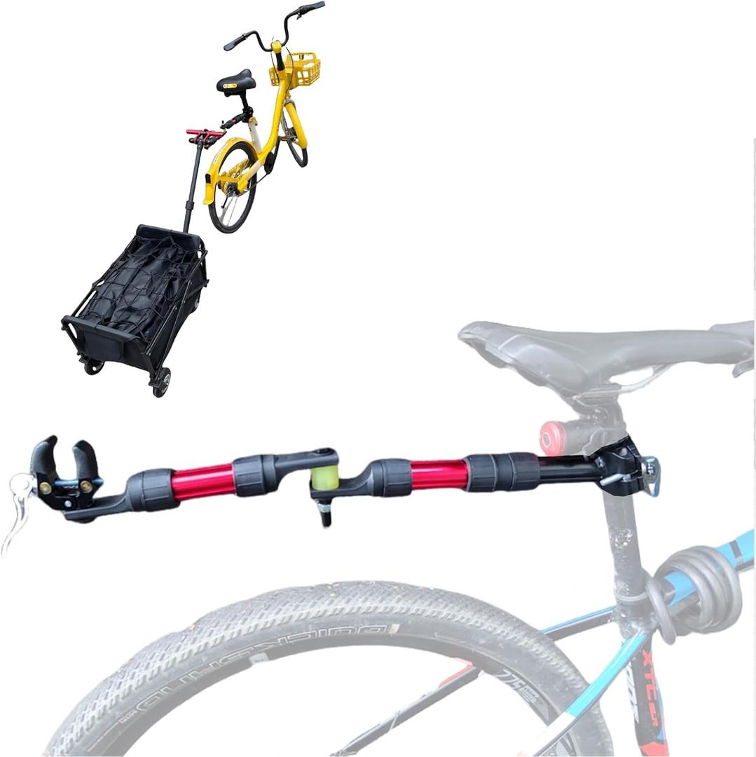 Bike Trailer Hitch for Portable Folding Wagon Bike Trailer Connector for Pet Cart Bicycle Trailer Collapsible Wagon Cart Steel Garden Cart Wagons Carts for Grocery Sports Garden