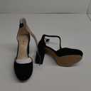 Ankis Black Platform Closed Toe Heels for Women, Womens Heels Closed Round Toe Chunky Block Pumps Shoes, 4 Inch (8.5)