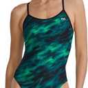 TYR Women's Durafast Elite Trinityfit Swimsuit (34, Green/Soren)
