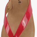 Soda Shoes Women Flip Flops Basic Plain Slippers Thongs Sandals Strap Casual Beach Ella-S Red Patent Size 9