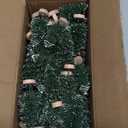 30Pcs Mini Christmas Tree Decor, Artificial Christmas Tree 5 Sizes,Mini Sisal Snow Frost Trees with Wooden Base for Christmas Decor Christmas Party Home Table Craft Decorations (B/Green)