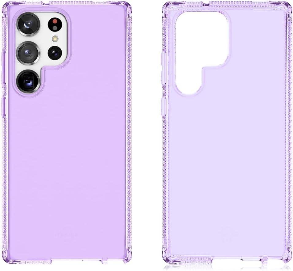 ITSKINS Spectrum R // Clear Compatible with Samsung Galaxy S23 Ultra, Protective Phone Case, Anti-Yellowing, Shockproof Cover, and Military Grade Phone Case - Light Purple