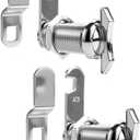 1-1/8" Thumb Operated Offset Cam Lock, RV Compartment Latch, Non-Locking Thumb Turn, for RV Compartment Camper Storage Door (2 Pack)