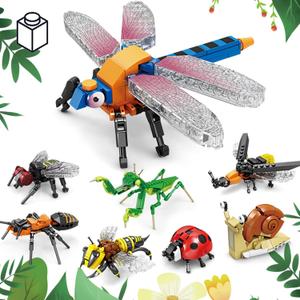 KAZI Bugs Building Toy Set,Insect Collection Building Blocks Including 8 Different Bug,STEM Toys for Kids Age 8 and Up,Play and Display Gift Idea for Boys & Girls,Ideal Gifts for Birthday Valentines