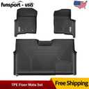 3PCS Floor Mats for 2010-2014 Ford F-150 SuperCrew Cab All Weather 3D TPE Liners