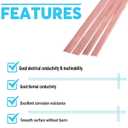 110 Copper Flat Bar, 1/4" Thickness x 1" Width x 12" Length Copper Flat Bar Stock, 6mm x 25mm x 305mm