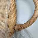 Kate and Laurel Cormont Modern Round Woven Rattan Tray with Handles; 23 Inch Diameter; Natural Rattan; Decorative Circle Boho Tray for Use as Versatile Ottoman Tray or Serving Platter (22.4")