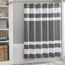 Madison Park Shower Curtain Spa Waffle Weave Long Shower Curtain for Bathroom 3M Scotchgard Moisture Management, Spa Quality Modern Shower Curtains for Bathroom, Long: 72x78 Charcoal