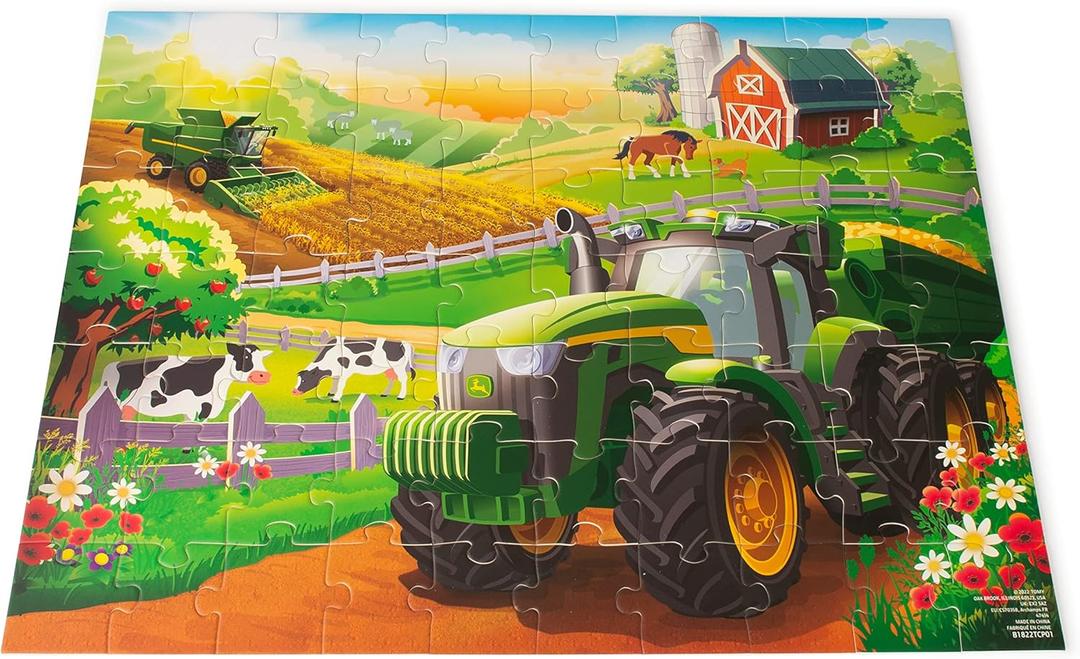 TOMY John Deere Farm Kids Puzzle - Kids and Toddler Puzzle with Large Durable Pieces - Toddler Learning Toys for Early Childhood Development - Kids Puzzles - 70 Piece - Puzzle for Kids Ages 4 and Up
