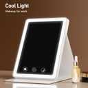 (2 Pack) 2025 Rechargeable Travel Makeup Vanity Mirror with 72 Led Lights,Portable Lighted Beauty Mirror,3 Color Lighting,Dimmable Touch Screen,Tabletop LED Folding Cosmetic Vanity Mirror Desk Table (White Mix 2p)