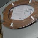 Elongated Toilet Seat Molded Wood Toilet Seat with Zinc Alloy Hinges, Easy to Install also Easy to Clean, Anti-pinch Wooden Toilet Seat by Angol Shiold (Elongated, Natural)