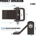 Weld on Trailer Hinges, Heavy Duty Dump Truck Trailer Metal Gate Hinges with Grease Zerk Fitting, Strap Style Short Leaf Truck Gate Hinges (4 Pack)