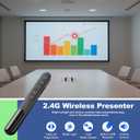 QUI Presentation Clicker for PowerPoint, RF 2.4GHz USB Wireless Presenter Remote with Volume Control, PowerPoint Clicker Slide Advancer for Mac, Windows, Laptop, Keynote, Black