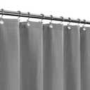 Waffle Weave Fabric Shower Curtain, Spa, Hotel Luxury, Gray Pique Pattern, 71 x 72 Inches Decorative Bathroom Curtain (Grey)