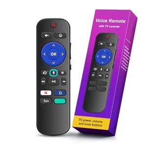 For Roku Voice Remote Control with 4 Shortcuts & Easy Setup, Voice Remote Replacement for Roku TV, Audio Devices, Most Players