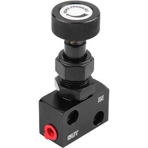 Klanata Universal Motorsport Brake Proportioning Valve, Aluminum Pressure Regulator with Adjustable Prop Bias for Racing (150PSI to 1200PSI) (Black)