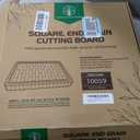 Square End Grain Acacia Wood Cutting Boards for Kitchen, 1.5 in Thick Butcher Block Construction for Stability, 14 in Square Medium Cutting Boards with Gift Box, Juice Groove and Handle