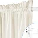 NICETOWN French Door Velvet Curtains - Super Soft Thick Velvet Texture Drapes Room Darkening Window Treatment Set Soundproof Privacy Panel Blinds, Wide 36" by Long 72", 1 Panel, Ivory White