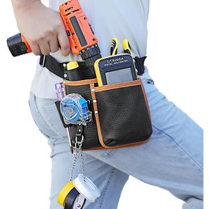Tool Belt,Genuine Leather Tool Pouch,Detachable & Adjustable Single Side Tool Belt Pouch for Electrician,Carpenter,Construction,Work Apron,Utility Belt.
