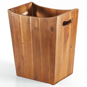 2 Gallon Acacia Wooden Bin, Wastebasket  Small Trash Can, Decorative Bathroom Trash Can, Waste Basket for Bedroom, Office Garbage Can, Wood Bathroom Accessories, Boho Bedroom Decor