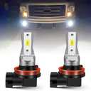 H11/H8 LED Fog Light Bulbs or DRL, 4000 Lumens Super Bright 6000K Cool White H16 Fog Light for Cars, Trucks, SUVs, Non-polarity, Play and Plug (Pack of 2)