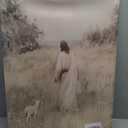 Jesus And Lamb Wall Art Jesus Leaves The 99 Sheep Wall Decor The Lost Sheep Canvas Posters Christian Bible Stories Painting Prints for Church Prayer Room Living Room Bedroom 16x24 In Framed