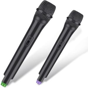 Flutesan 2 Pcs Christmas Microphone Prop Gift Toy for Kids Plastic Fake Microphone Pretend Fun Stage Christmas Cosplay Costume Karaoke Props Birthday Party Favors, 10.4 Inch