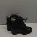 Soda Single Lug Sole Chunky Heel Combat Ankle Boot Lace up w/Side Zipper (7.5, Black Pu)