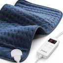 Heating Pad for Back Pain Relief, ZUODUN Electric Heating Pads for Cramps with Auto Shut Off & 6 Heat Levels, Moist Heat Therapy, Machine Washable, LED Controller, Gifts for Women, Men, Blue