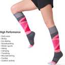 CS CELERSPORT 2/3 Pack Ski Socks for Womens and Mens with Full Cushion, Wool Winter Warm Socks for Skiing Snowboarding (Small, Rose + Blue)