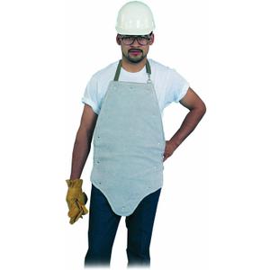 CL118 3.5-Ounce Split Leather Kick Back Apron, Pearl Grey