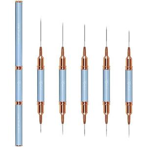 Nail Art Brushes, Double-Ended 10PCS Head Long Nail Art Liner Brushes Nail Design Brushes for Long Lines,Tiny Details,Fine Drawing Nail Brushes for Nail Art,Sizes 5/7/9/10/11/15/20/22/25/30