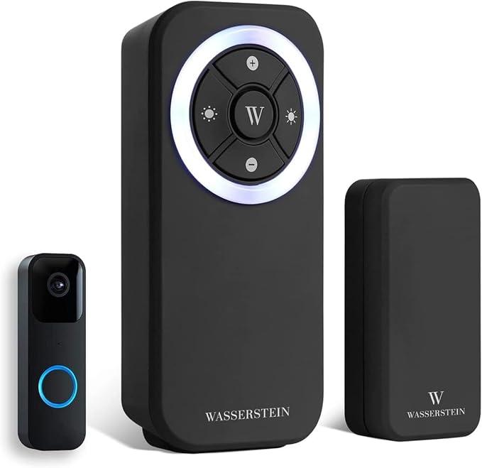 Wasserstein Doorbell Chime Compatible with Blink Video Doorbell (1st Gen & 2nd Gen)  Complete Blink Doorbell Chime Kit  Wired Transmitter with Doorbell Receiver (1Pack, Black)