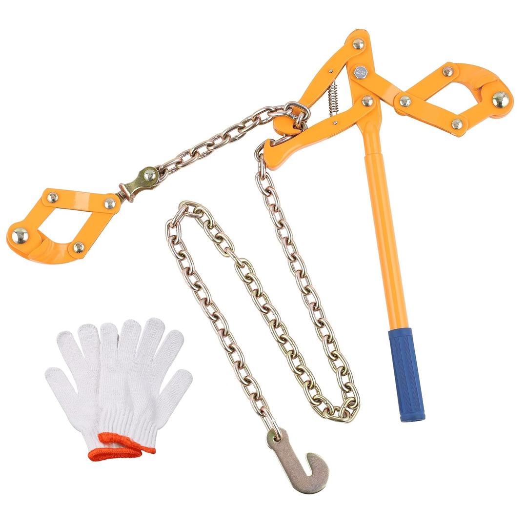 Chain Fence Strainer Plain Barbed Woven Wire Stretcher Tool for Center & End Post Pull, Carbon Steel Fence Tensioner Repair Tool, 47.25" Chain Capacity 2200lbs Farm, Ranch (Yellow, 1 Pack)